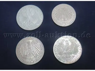 12 Deutsche Mark Münzen (8 x 625er Silber, 4 x Kupfer - Nickel) – kavel bij Zoll-Auktion, Emmerich am Rhein