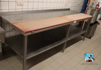 Stainless steel worktop with chopping board – kavel bij En.clicpublic