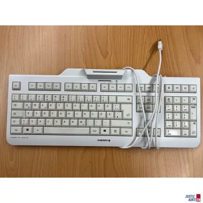 Cherry Tastatur mit integriertem Kartenleser weiß – kavel bij Justiz-Auktion, Augsburg