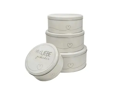 Set Koektrommels / Set voorraadblikken 4-Delig – Wit – kavel bij XL Auctions
