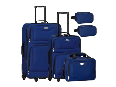 Trolley Reiskofferset / Kofferset Athen - 5-delig - Blauw – kavel bij XL Auctions