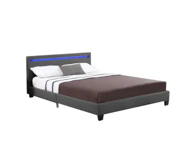 Gestoffeerd bed Verona - 120 x 200cm - Donkergrijs – kavel bij XL Auctions