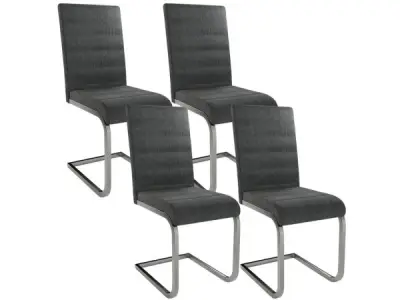 Stoelen Vegas Cordyroy donkergrijs set van 4 – kavel bij XL Auctions