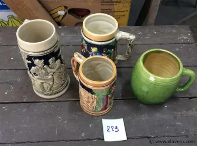 Lot bierkruiken – kavel bij Vlavem