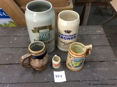 Lot bierkruiken – kavel bij Vlavem