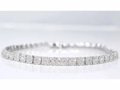 Witgouden tennisarmband met diamanten 3.00 carat – kavel bij Onlineveilingmeester
