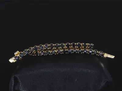 Gouden armband met 15.00 carat zwarte Briljant geslepen diamanten – kavel bij Onlineveilingmeester