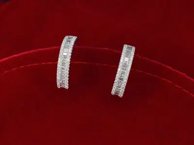 Witgouden oorbellen met diamanten – kavel bij Onlineveilingmeester