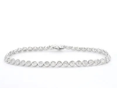 Witgouden armband vol met diamanten gezet – kavel bij Onlineveilingmeester