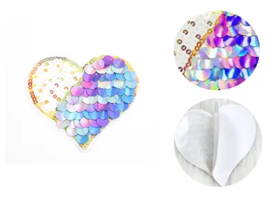 Tepel covers - pailletten - Hartjes - multi-color – kavel bij GSD Auctions, Zoeterwoude