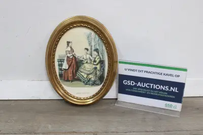 Ovaal ingelijst vintage modeprent La Mode Illustrée – kavel bij GSD Auctions, Zoeterwoude
