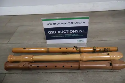 Set van drie houten blokfluiten – kavel bij GSD Auctions, Zoeterwoude
