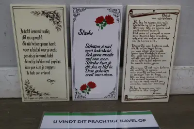 Set van 3 religieuze en inspirerende tekstborden – kavel bij GSD Auctions, Zoeterwoude