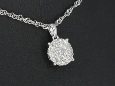 Witgouden hanger met briljant geslepen diamant, excl. ketting – kavel bij Onlineveilingmeester