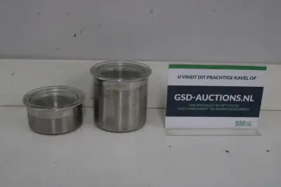 2 roestvrijstalen bewaarbakjes met glazen deksel'' – kavel bij GSD Auctions, Zoeterwoude