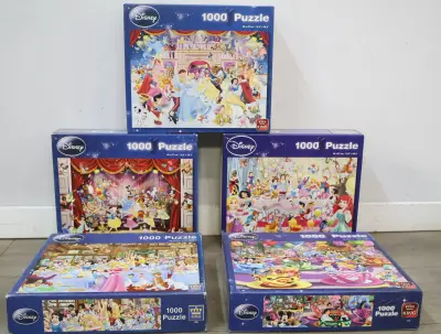 Set van 5 Disney Puzzels van 1000 stukjes – kavel bij GSD Auctions, Zoeterwoude