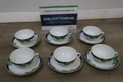 Set van 6 Kop en Schotels – kavel bij GSD Auctions, Zoeterwoude