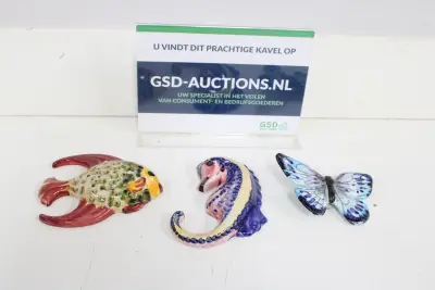 Set kleurrijke keramische dierenornamenten – kavel bij GSD Auctions, Zoeterwoude