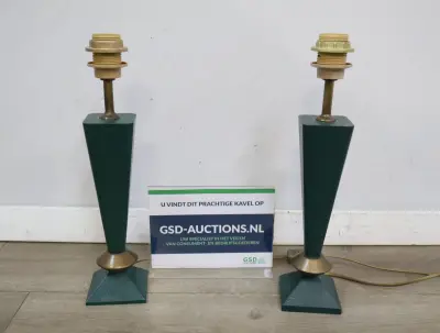 Set van 2 groene tafellampen – kavel bij GSD Auctions, Zoeterwoude