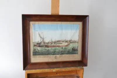 Ingelijste aquarel 'Haven van Harlingen' – kavel bij GSD Auctions, Zoeterwoude