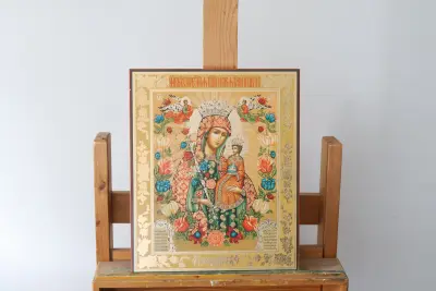 Russische Orthodoxe icoon met Maria en kind – kavel bij GSD Auctions, Zoeterwoude