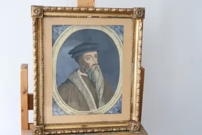 Prent - portret in vergulde lijst – kavel bij GSD Auctions, Zoeterwoude