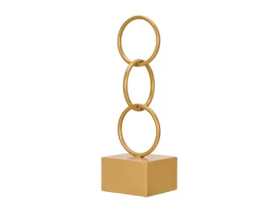 1x metalen Ornament 13x13x40,5cm hoog goudkleurig – kavel bij GSD Auctions, Zoeterwoude