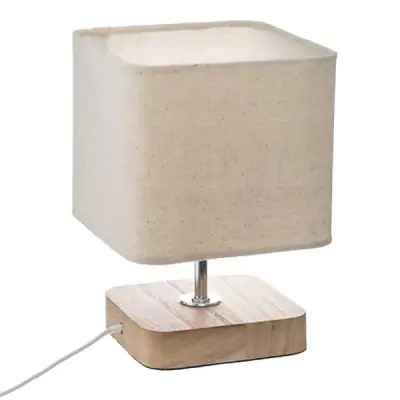 2x houten kleine tafellampen voet met kapjes – kavel bij GSD Auctions, Zoeterwoude