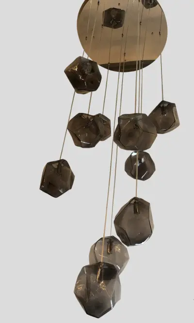 Smokey steen Rocky hanglamp rond – kavel bij GSD Auctions, Zoeterwoude