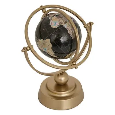 Wereldbol metalen goudbruin excentriek (nieuwe) – kavel bij GSD Auctions, Zoeterwoude