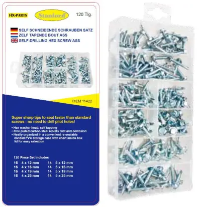 Zelf tappendeschroef assortiment 120-dlg. in box – kavel bij GSD Auctions, Zoeterwoude