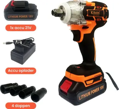 Accu Slagmoersleutel 18V tot 300Nm– accu+snellader – kavel bij GSD Auctions, Zoeterwoude