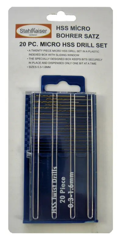 20 HSS microboor set 0.3 tot 1.6mm – kavel bij GSD Auctions, Zoeterwoude