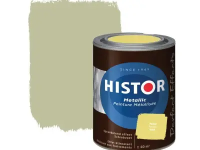 5x Muurverf metallic 1 liter, Histor, perfect effects, parkiet – kavel bij Onlineveilingmeester