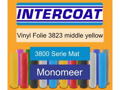 Snijfolie 50m x 61cm, Intercoat, 3800 serie mat, 3823 middle yellow – kavel bij Onlineveilingmeester