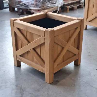 Bloembak, Massief eiken | 60x60x60 cm – kavel bij Onlineveilingmeester, Raalte