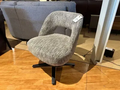 Draaifauteuil, zwarte poot, groengrijs – kavel bij Onlineveilingmeester, Joure