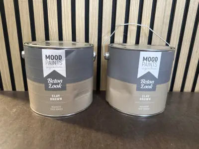 2x Mood Paints Beton Look Clay Brown 2,5L – Muurverf Binnen – kavel bij XL Auctions