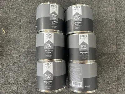 6x Moodpaints krijtverf Ballroom Black 0,5L – kavel bij XL Auctions