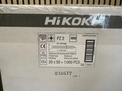 12.000x HiKOKI Spaanplaatschroeven 4,0 x 25 mm – PZ2 – kavel bij XL Auctions