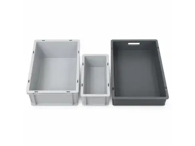3 stuks Transport-/magazijnbakken – diverse maten – kavel bij XL Auctions