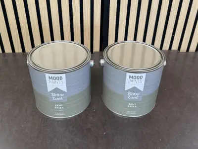 2x Moodpaints muurverf betonlook Army Green 2,5L – kavel bij XL Auctions