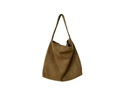 Suede schoudertas - lichtbruin – kavel bij XL Auctions