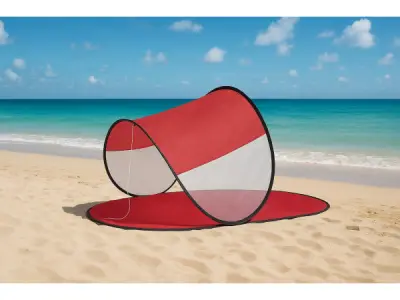 Strandtent opklapbaar - rood – kavel bij XL Auctions