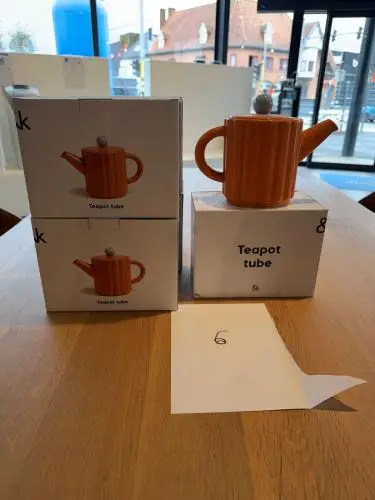 Set Oranje Thee-Potten – kavel bij Openbare Verkopen, Waregem