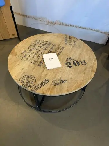Salontafel Hout Met Metalen Poot – kavel bij Openbare Verkopen, Waregem