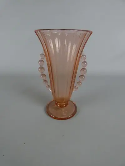Roze Glazen Art Deco Vaas – kavel bij De Kringwinkel, Diest