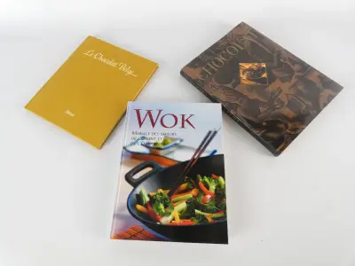 Set van 3 Franstalige boeken over gastronomie en chocolade – kavel bij De Kringwinkel, Heverlee