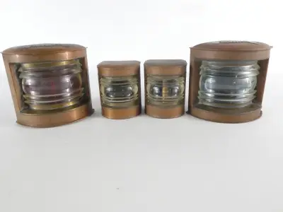 Set van 4 vintage scheeps- of navigatielampen – kavel bij De Kringwinkel, Heverlee