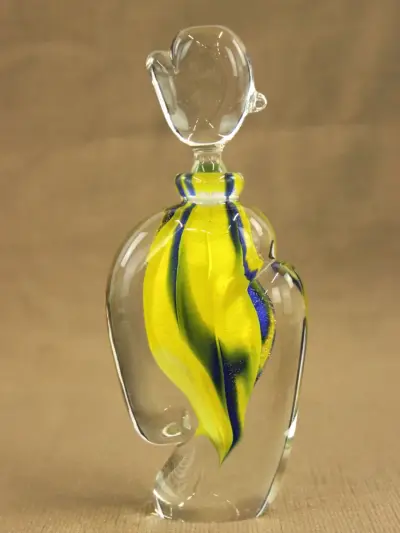 Verrerie d’Art d’Alvignac – decoratief glazen parfumflacon, 1999 – kavel bij De Kringwinkel, Antwerpen